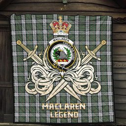ScotsTee Shop Scottish MacLaren Dress Clan Crest Tartan Quilt The Golden Sword of Courageous Legacy Quilt