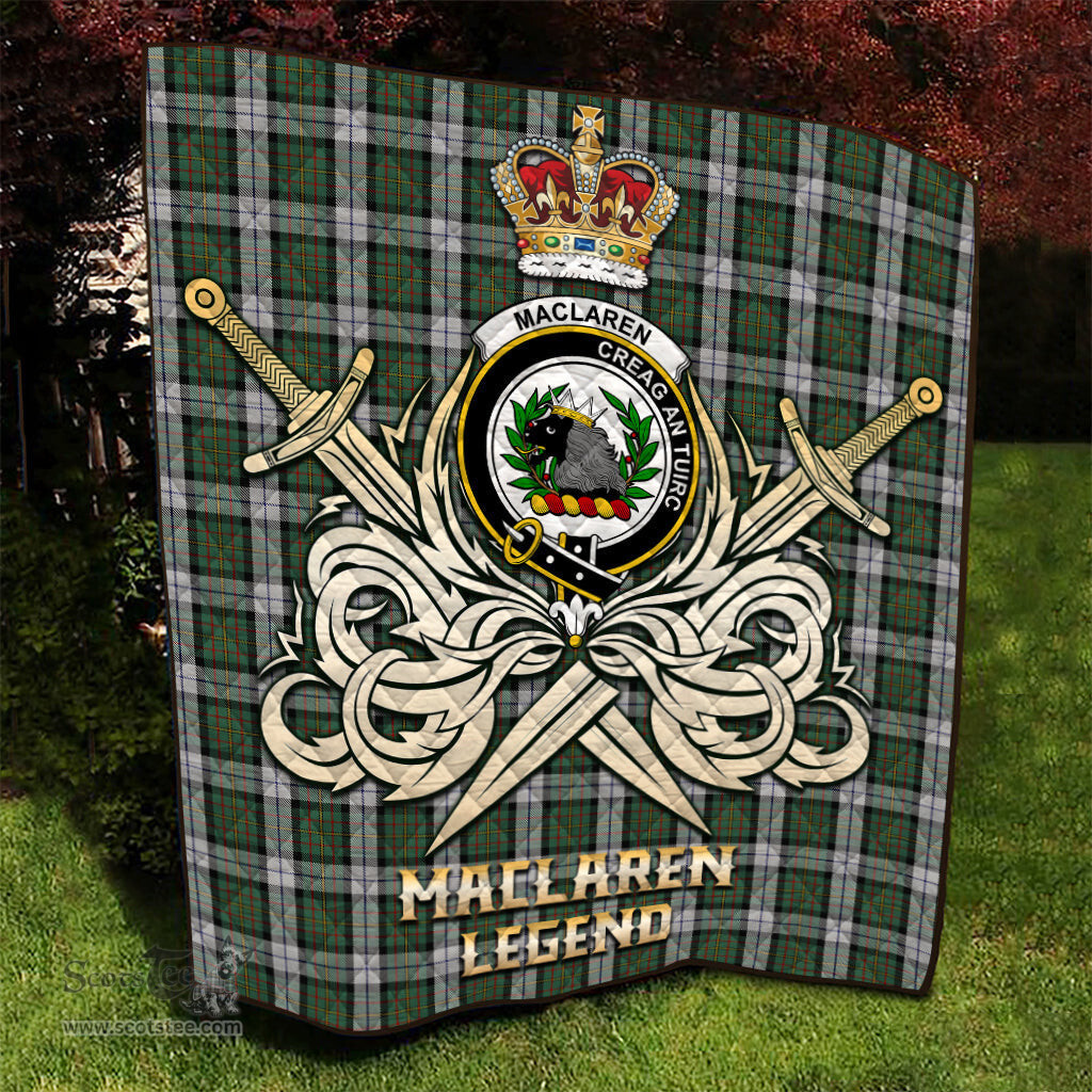 ScotsTee Shop Scottish MacLaren Dress Clan Crest Tartan Quilt The Golden Sword of Courageous Legacy Quilt