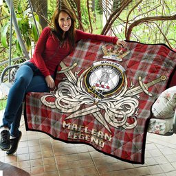 ScotsTee Shop Scottish MacLean of Duart Dress Red Clan Crest Tartan Quilt The Golden Sword of Courageous Legacy Quilt