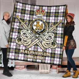 ScotsTee Shop Scottish MacPherson Dress Modern Clan Crest Tartan Quilt The Golden Sword of Courageous Legacy Quilt
