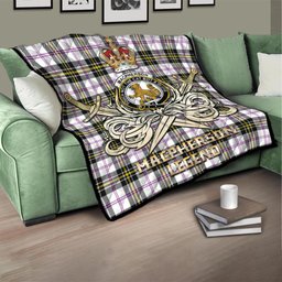 ScotsTee Shop Scottish MacPherson Dress Modern Clan Crest Tartan Quilt The Golden Sword of Courageous Legacy Quilt