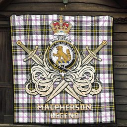 ScotsTee Shop Scottish MacPherson Dress Modern Clan Crest Tartan Quilt The Golden Sword of Courageous Legacy Quilt