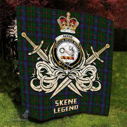 ScotsTee Shop Scottish Skene Clan Crest Tartan Quilt The Golden Sword of Courageous Legacy Quilt
