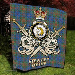 ScotsTee Shop Scottish Stewart of Appin Hunting Ancient Clan Crest Tartan Quilt The Golden Sword of Courageous Legacy Quilt