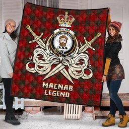 ScotsTee Shop Scottish MacNab Clan Crest Tartan Quilt The Golden Sword of Courageous Legacy Quilt