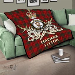 ScotsTee Shop Scottish MacNab Clan Crest Tartan Quilt The Golden Sword of Courageous Legacy Quilt