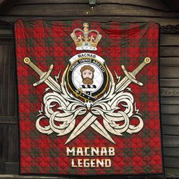 ScotsTee Shop Scottish MacNab Clan Crest Tartan Quilt The Golden Sword of Courageous Legacy Quilt