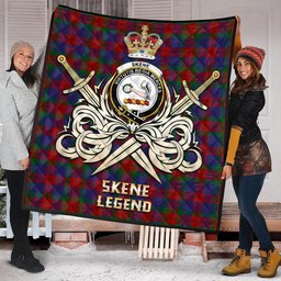 ScotsTee Shop Scottish Skene of Cromar Clan Crest Tartan Quilt The Golden Sword of Courageous Legacy Quilt