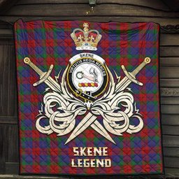 ScotsTee Shop Scottish Skene of Cromar Clan Crest Tartan Quilt The Golden Sword of Courageous Legacy Quilt