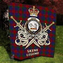 ScotsTee Shop Scottish Skene of Cromar Clan Crest Tartan Quilt The Golden Sword of Courageous Legacy Quilt