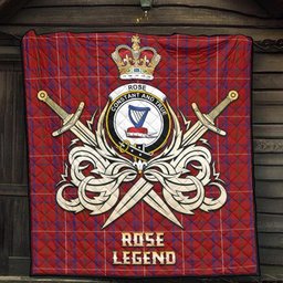 ScotsTee Shop Scottish Rose Clan Crest Tartan Quilt The Golden Sword of Courageous Legacy Quilt