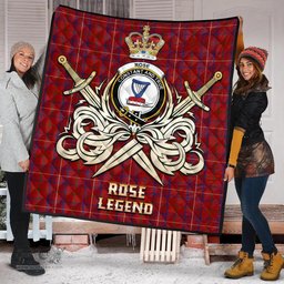 ScotsTee Shop Scottish Rose Clan Crest Tartan Quilt The Golden Sword of Courageous Legacy Quilt
