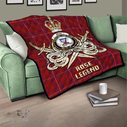ScotsTee Shop Scottish Rose Clan Crest Tartan Quilt The Golden Sword of Courageous Legacy Quilt