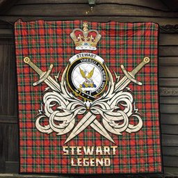 ScotsTee Shop Scottish Stewart Royal Modern Clan Crest Tartan Quilt The Golden Sword of Courageous Legacy Quilt