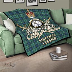 ScotsTee Shop Scottish MacNeil of Colonsay Ancient Clan Crest Tartan Quilt The Golden Sword of Courageous Legacy Quilt