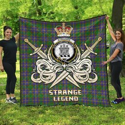 ScotsTee Shop Scottish Strange of Balkaskie Clan Crest Tartan Quilt The Golden Sword of Courageous Legacy Quilt