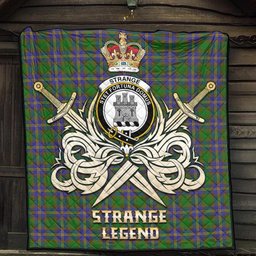 ScotsTee Shop Scottish Strange of Balkaskie Clan Crest Tartan Quilt The Golden Sword of Courageous Legacy Quilt