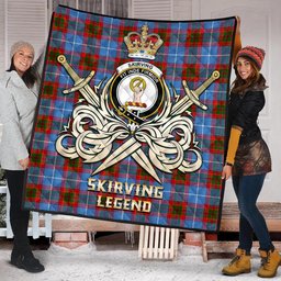 ScotsTee Shop Scottish Skirving Clan Crest Tartan Quilt The Golden Sword of Courageous Legacy Quilt