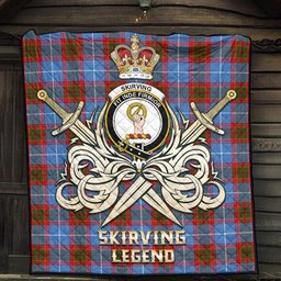 ScotsTee Shop Scottish Skirving Clan Crest Tartan Quilt The Golden Sword of Courageous Legacy Quilt