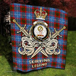 ScotsTee Shop Scottish Skirving Clan Crest Tartan Quilt The Golden Sword of Courageous Legacy Quilt