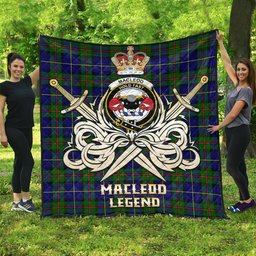 ScotsTee Shop Scottish MacLeod of Harris Modern Clan Crest Tartan Quilt The Golden Sword of Courageous Legacy Quilt