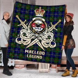 ScotsTee Shop Scottish MacLeod of Harris Modern Clan Crest Tartan Quilt The Golden Sword of Courageous Legacy Quilt
