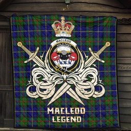 ScotsTee Shop Scottish MacLeod of Harris Modern Clan Crest Tartan Quilt The Golden Sword of Courageous Legacy Quilt