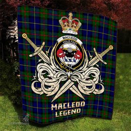 ScotsTee Shop Scottish MacLeod of Harris Modern Clan Crest Tartan Quilt The Golden Sword of Courageous Legacy Quilt