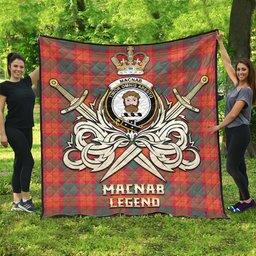 ScotsTee Shop Scottish MacNab Ancient Clan Crest Tartan Quilt The Golden Sword of Courageous Legacy Quilt