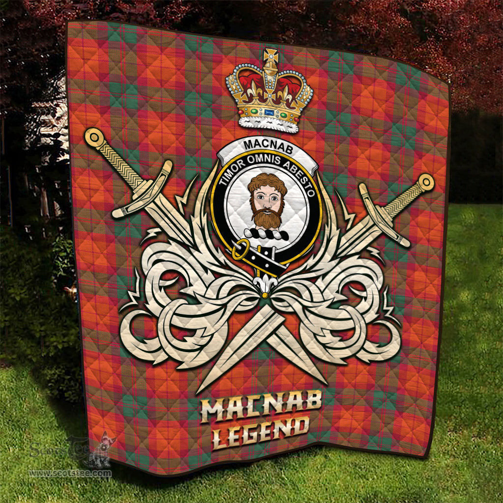 ScotsTee Shop Scottish MacNab Ancient Clan Crest Tartan Quilt The Golden Sword of Courageous Legacy Quilt