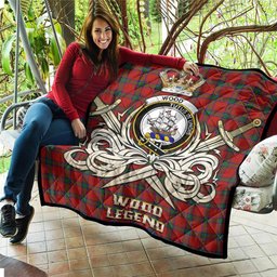 ScotsTee Shop Scottish Wood Dress Clan Crest Tartan Quilt The Golden Sword of Courageous Legacy Quilt