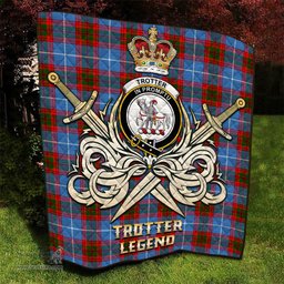 ScotsTee Shop Scottish Trotter Clan Crest Tartan Quilt The Golden Sword of Courageous Legacy Quilt