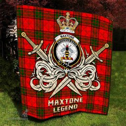 ScotsTee Shop Scottish Maxtone Clan Crest Tartan Quilt The Golden Sword of Courageous Legacy Quilt