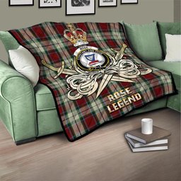 ScotsTee Shop Scottish Rose White Dress Clan Crest Tartan Quilt The Golden Sword of Courageous Legacy Quilt
