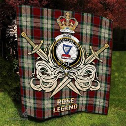 ScotsTee Shop Scottish Rose White Dress Clan Crest Tartan Quilt The Golden Sword of Courageous Legacy Quilt