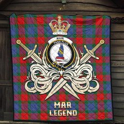 ScotsTee Shop Scottish Mar Clan Crest Tartan Quilt The Golden Sword of Courageous Legacy Quilt