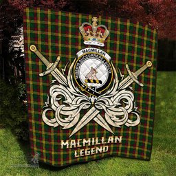ScotsTee Shop Scottish MacMillan Ancient Clan Crest Tartan Quilt The Golden Sword of Courageous Legacy Quilt