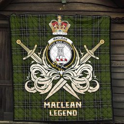ScotsTee Shop Scottish MacLean Hunting Clan Crest Tartan Quilt The Golden Sword of Courageous Legacy Quilt