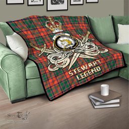 ScotsTee Shop Scottish Stewart of Appin Ancient Clan Crest Tartan Quilt The Golden Sword of Courageous Legacy Quilt