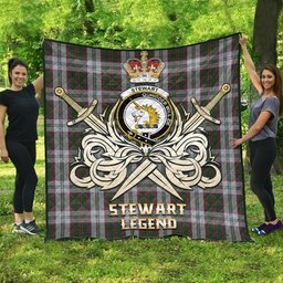 ScotsTee Shop Scottish Stewart of Appin Dress Clan Crest Tartan Quilt The Golden Sword of Courageous Legacy Quilt