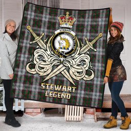 ScotsTee Shop Scottish Stewart of Appin Dress Clan Crest Tartan Quilt The Golden Sword of Courageous Legacy Quilt