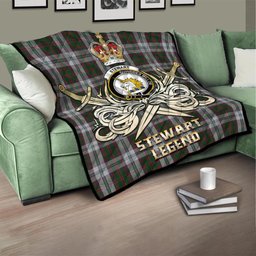 ScotsTee Shop Scottish Stewart of Appin Dress Clan Crest Tartan Quilt The Golden Sword of Courageous Legacy Quilt