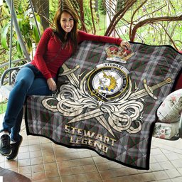 ScotsTee Shop Scottish Stewart of Appin Dress Clan Crest Tartan Quilt The Golden Sword of Courageous Legacy Quilt