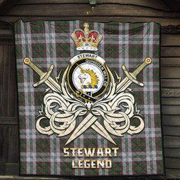 ScotsTee Shop Scottish Stewart of Appin Dress Clan Crest Tartan Quilt The Golden Sword of Courageous Legacy Quilt