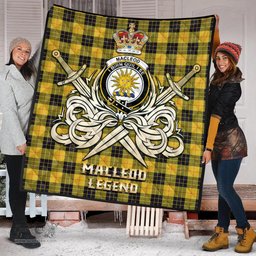 ScotsTee Shop Scottish MacLeod of Lewis Ancient Clan Crest Tartan Quilt The Golden Sword of Courageous Legacy Quilt