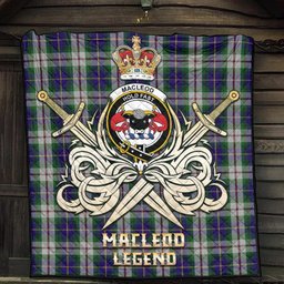 ScotsTee Shop Scottish MacLeod Of Californian Clan Crest Tartan Quilt The Golden Sword of Courageous Legacy Quilt