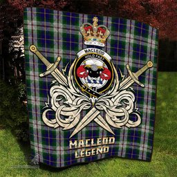 ScotsTee Shop Scottish MacLeod Of Californian Clan Crest Tartan Quilt The Golden Sword of Courageous Legacy Quilt