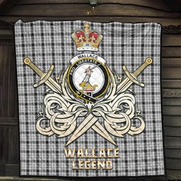 ScotsTee Shop Scottish Wallace Dress Clan Crest Tartan Quilt The Golden Sword of Courageous Legacy Quilt