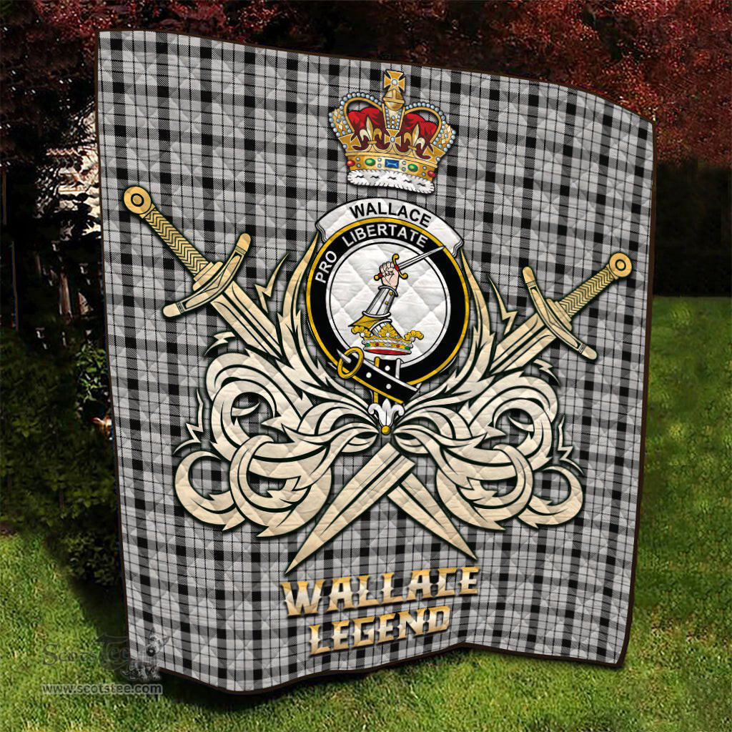 ScotsTee Shop Scottish Wallace Dress Clan Crest Tartan Quilt The Golden Sword of Courageous Legacy Quilt