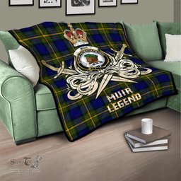 ScotsTee Shop Scottish Muir Clan Crest Tartan Quilt The Golden Sword of Courageous Legacy Quilt